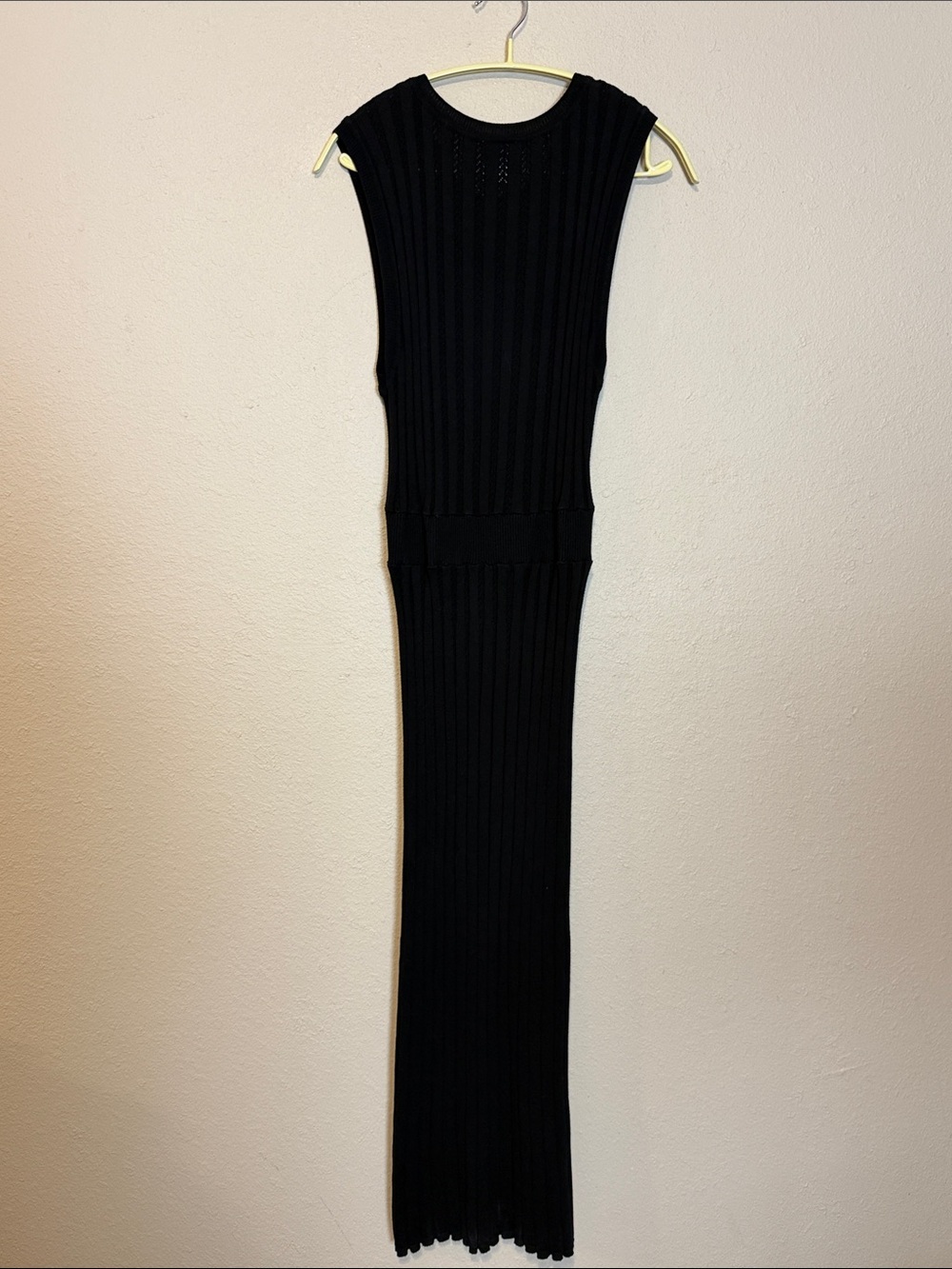 Varley Florian Black Knit Midi Dress Size Large - Picture 8 of 9